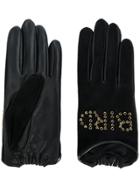 Agnelle Night Bird Studded Gloves - Black