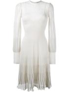 Alexander Mcqueen A-line Knit Dress, Women's, Size: Medium, Nude/neutrals, Silk/polyamide/spandex/elastane/metallized Polyester