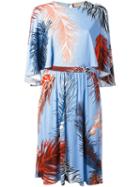 Emilio Pucci Feather Print Dress, Women's, Size: 42, Silk/viscose
