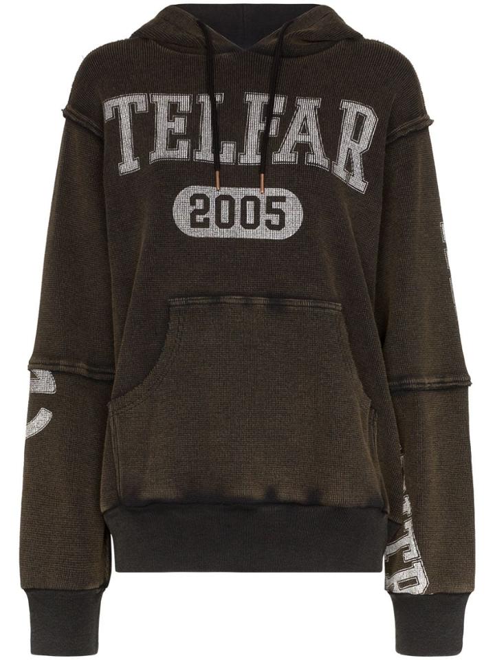 Telfar Oversized Logo Print Hoodie - Black