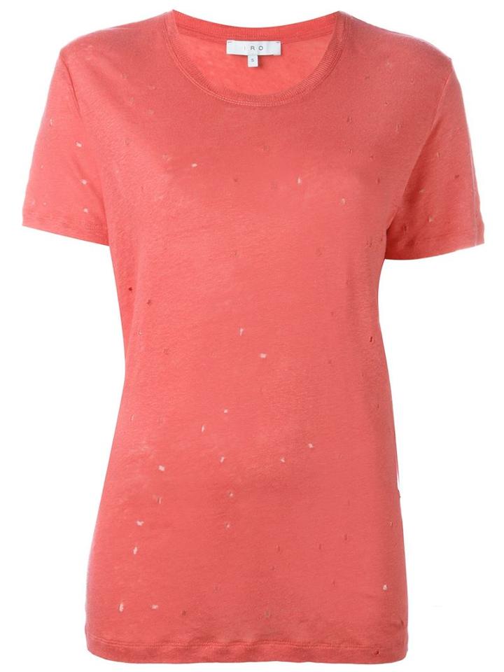 Iro Distressed T-shirt, Women's, Size: M, Pink/purple, Linen/flax