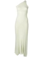 Jacquemus Rib Knit One Shoulder Maxi Dress - Almond Green