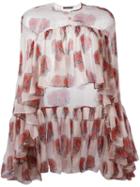 Alexander Mcqueen Poppy Print Cape Blouse, Women's, Size: 42, Nude/neutrals, Silk