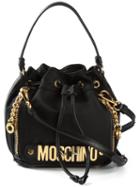 Moschino Logo Bucket Shoulder Bag, Women's, Black