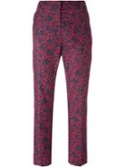 Sonia Rykiel Patterned Tailored Trousers, Women's, Size: 40, Red, Cotton