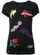 Philipp Plein - Patches T-shirt - Women - Cotton/polyester/polyurethane/glass - L, Black, Cotton/polyester/polyurethane/glass