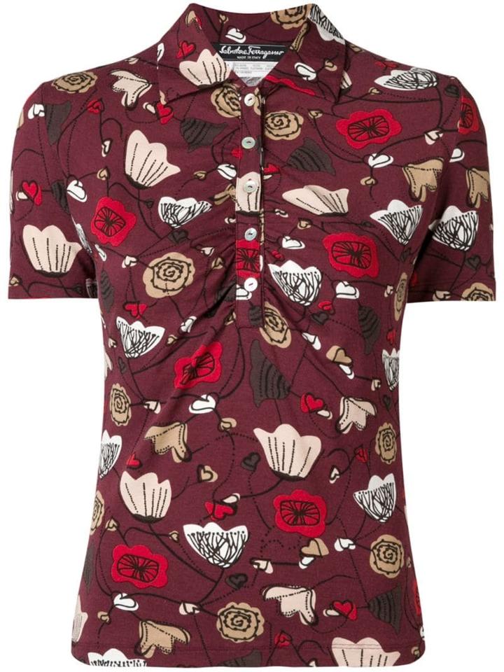 Salvatore Ferragamo Pre-owned 1970s Floral Polo Shirt - Red