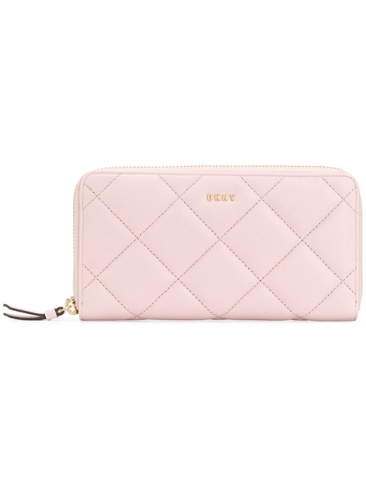 Dkny Zipped Quilted Purse - Pink & Purple