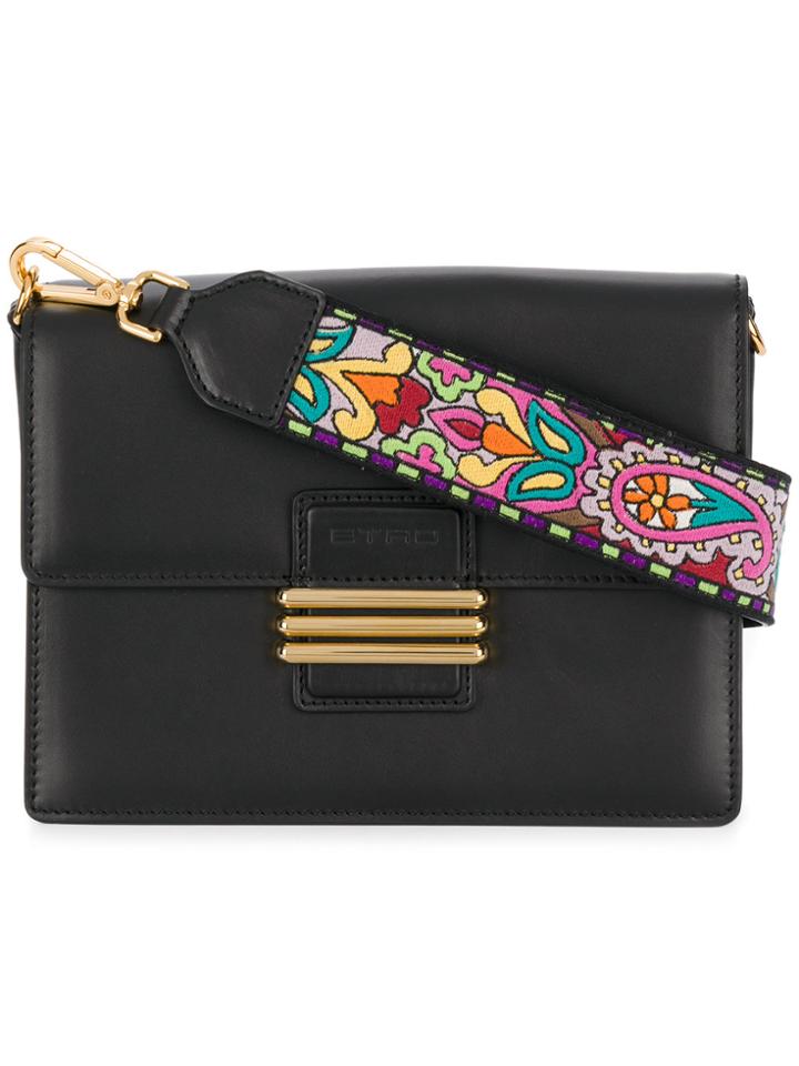 Etro Fold Over Shoulder Bag - Black