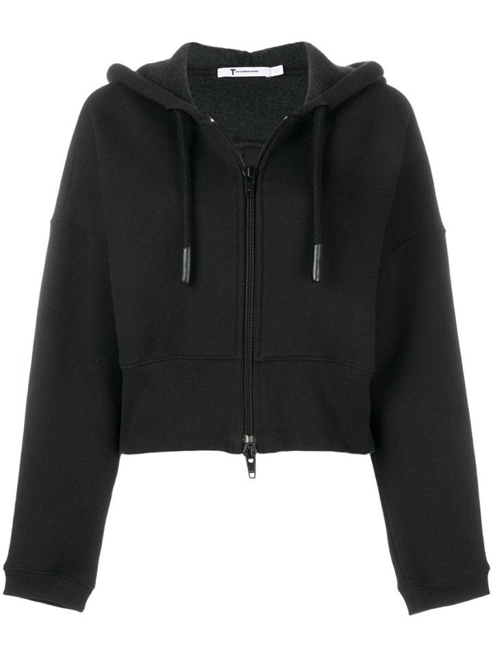 T By Alexander Wang Short Zipped Hoodie - Black