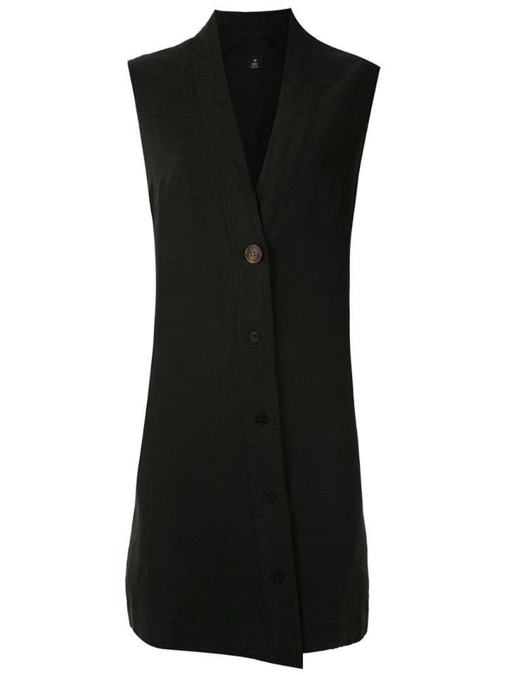 Osklen Vestido Colete Linho Recortes - Black