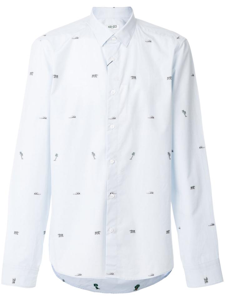 Kenzo Palm Print Shirt - Blue