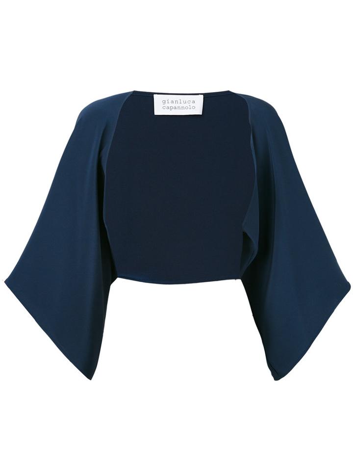 Gianluca Capannolo - Loose Sleeve Bolero - Women - Silk - 44, Blue, Silk