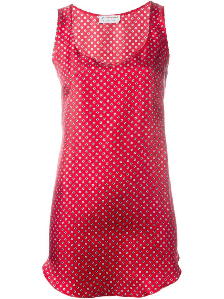 Alberto Biani Floral Print Relaxed Fit Tank Top, Women's, Size: 42, Red, Silk