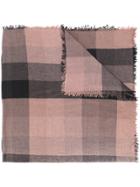 Faliero Sarti Checked Scarf - Pink & Purple