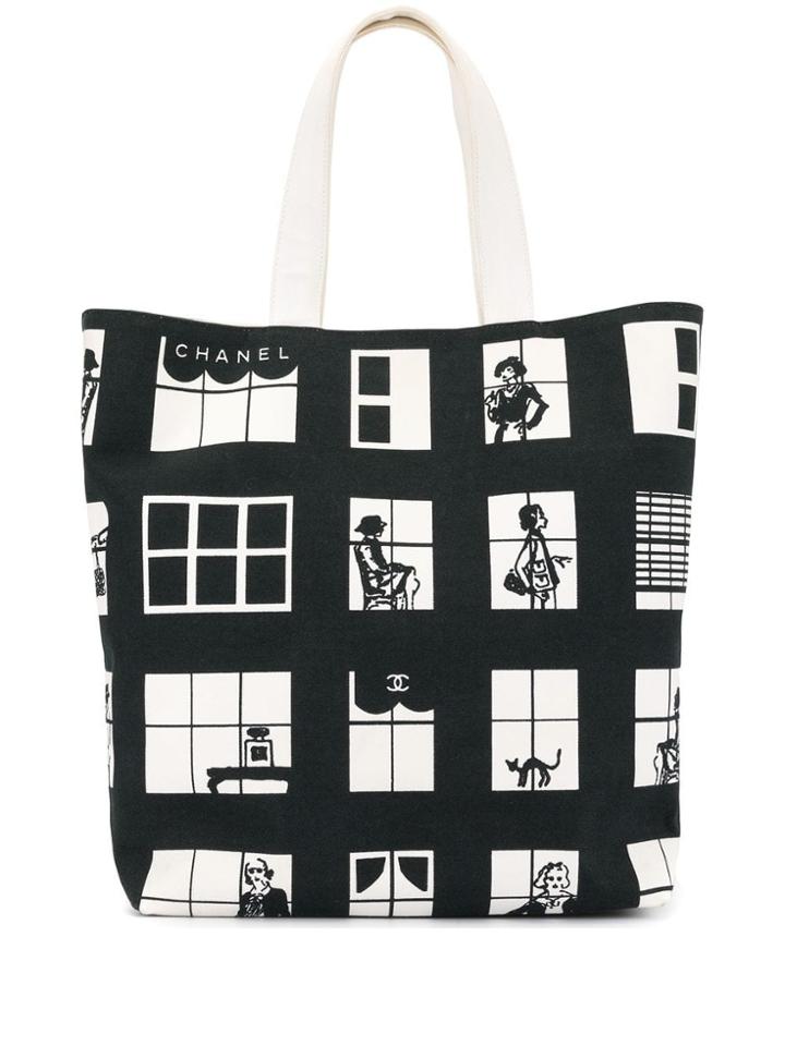 Chanel Pre-owned Windows Hand Tote Bag - White