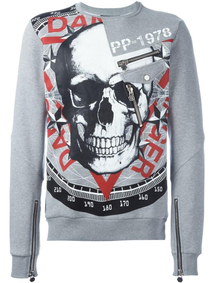 Philipp Plein Depeche Sweatshirt, Men's, Size: L, Grey, Cotton