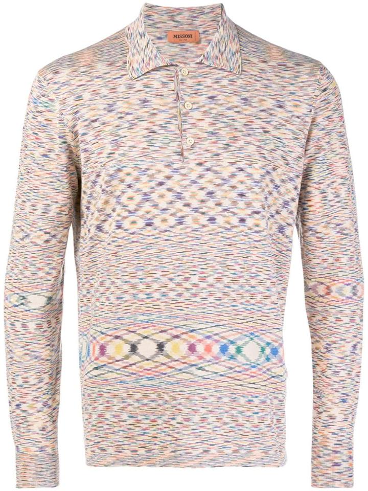 Missoni Abstract Patterned Polo Top - Nude & Neutrals