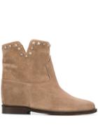 Via Roma 15 Star Stud Ankle Boots - Neutrals