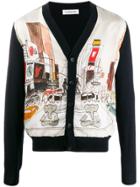 Lanvin Graphic Knitted Cardigan - Blue