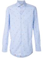 Etro Lobster Embroidered Gingham Shirt - Blue