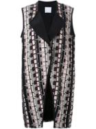 Christopher Esber Navajo Sleeveless Coat, Women's, Size: 6, Black, Cotton/acrylic/polyester/spandex/elastane