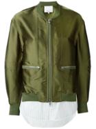3.1 Phillip Lim Shirt Tail Bomber Jacket, Women's, Size: 6, Green, Silk/polyester/viscose/spandex/elastane