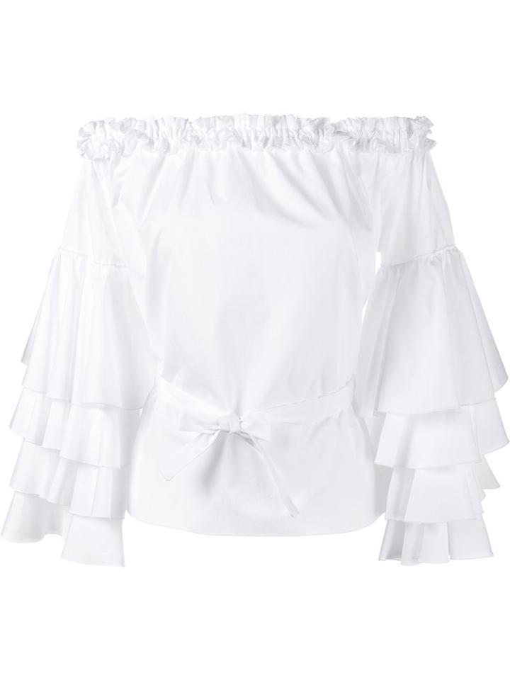 Jour/né Off Shoulder Ruffle Top, Women's, Size: 38, White, Cotton