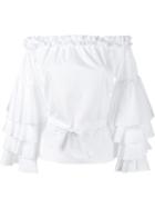 Jour/né Off Shoulder Ruffle Top, Women's, Size: 38, White, Cotton
