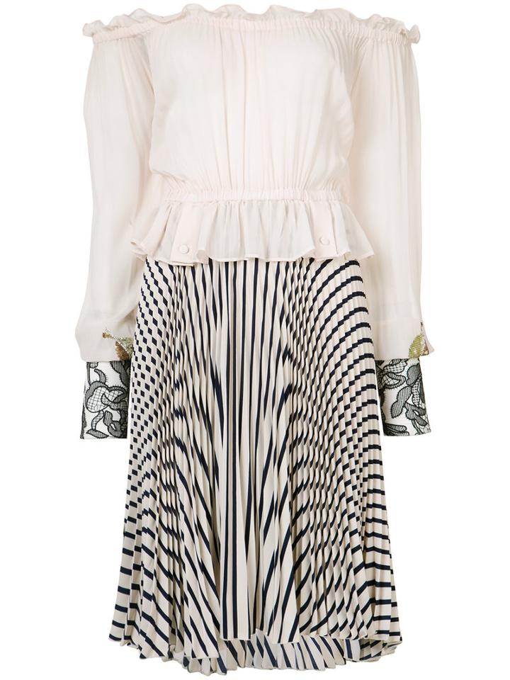 Loyd/ford - Gathered Longsleeved Dress - Women - Silk/modal - 2, Pink/purple, Silk/modal