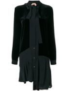 No21 - Gemstone And Neck Tie Collar Dress - Women - Silk/viscose - 44, Black, Silk/viscose