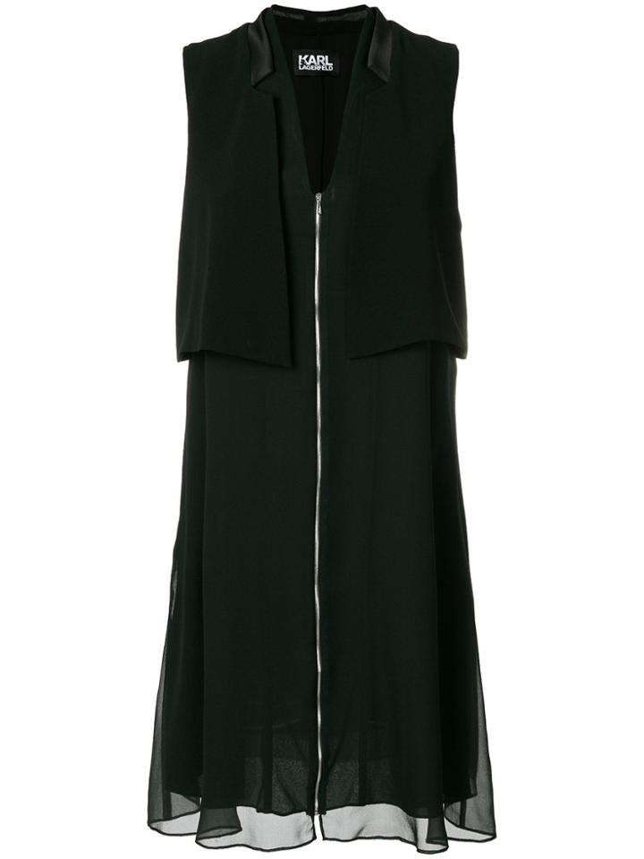Karl Lagerfeld Sleeveless Tuxedo Dress - Black