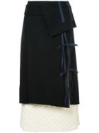 Irene Tied Quilted Skirt - Blue
