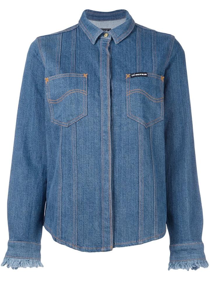 House Of Holland 'hoh X Lee Collaboration' Denim Shirt, Women's, Size: Large, Blue, Cotton/polyester
