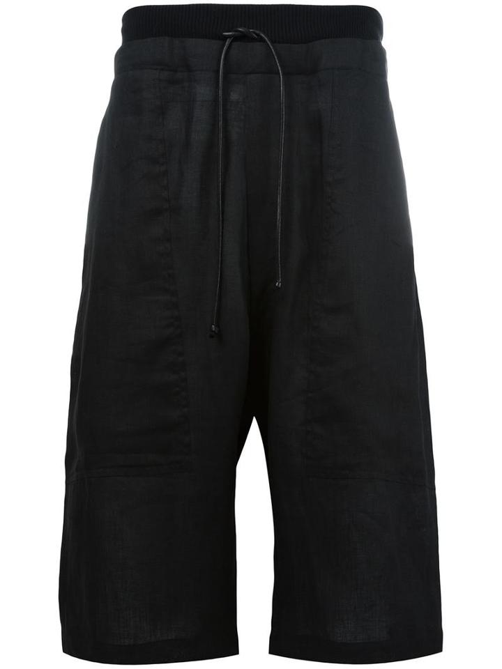 Isabel Benenato Bermuda Shorts, Men's, Size: 48, Black, Linen/flax