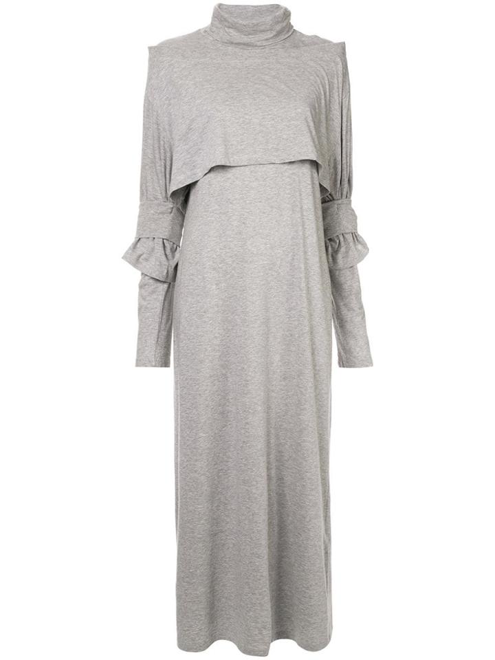Mm6 Maison Margiela Roll Neck Jersey Maxi Dress - Grey