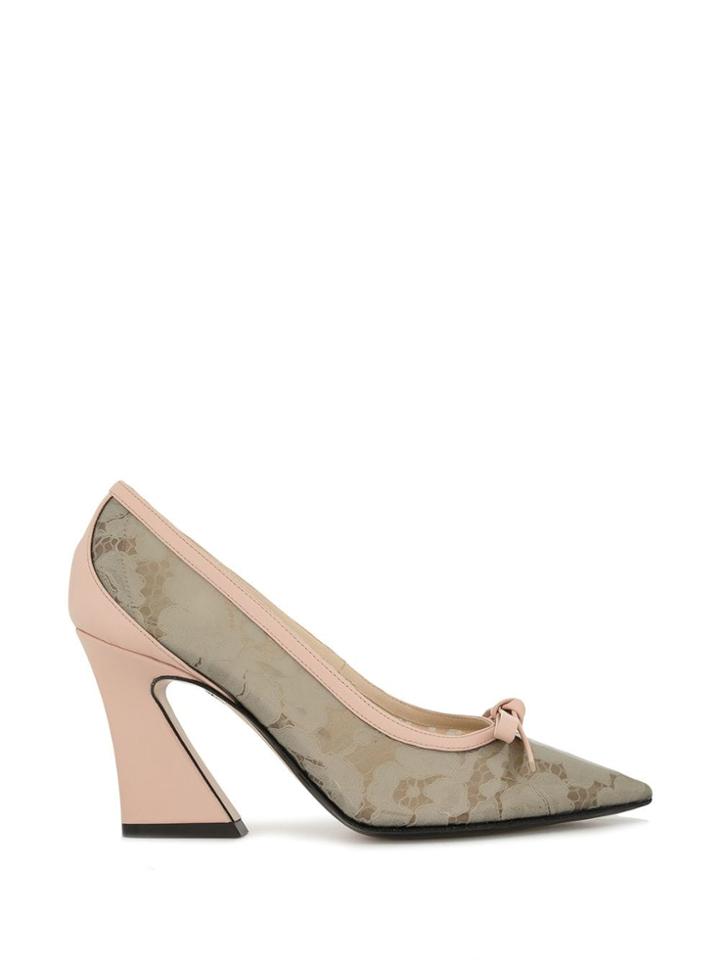 No21 Floral Embroidered Pumps - Pink