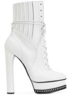 Casadei City Rock Platform Ankle Boots - White