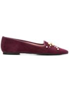 Pretty Ballerinas Embellished Loafers - Red