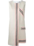 Msgm Asymmetric Mini Dress, Women's, Size: 42, Nude/neutrals, Cotton/linen/flax/polyester