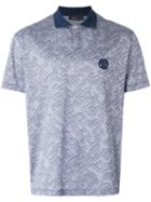 Versace Patterned Polo Shirt, Men's, Size: Medium, Blue, Cotton
