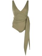 Lisa Marie Fernandez Dree Louise Crepe One-piece - Green
