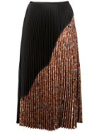 Cédric Charlier Pleated Half-print Skirt - Brown