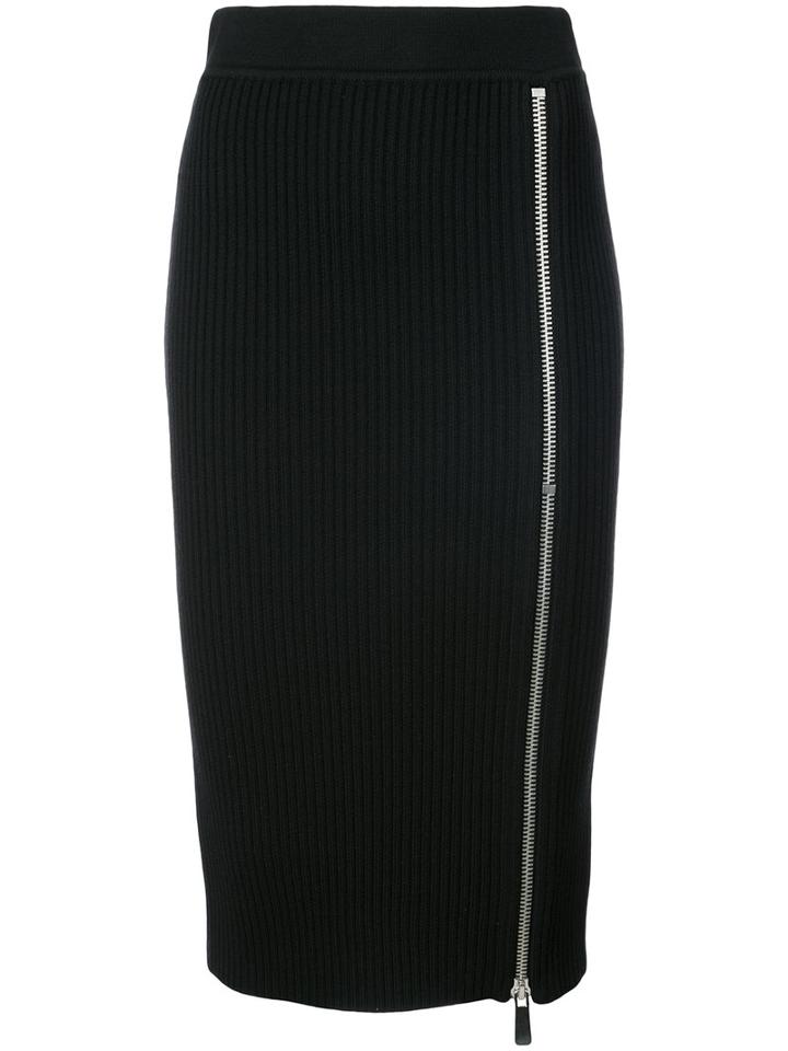 Michael Kors - Zip Detail Pencil Skirt - Women - Nylon/spandex/elastane/merino - M, Black, Nylon/spandex/elastane/merino