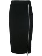 Michael Kors - Zip Detail Pencil Skirt - Women - Nylon/spandex/elastane/merino - M, Black, Nylon/spandex/elastane/merino