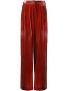 Bianca Spender Velvet Viceroy Trousers, Women's, Size: 10, Red, Silk/cellulose