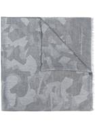 Salvatore Ferragamo Camouflage Print Scarf - Grey
