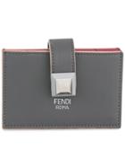 Fendi Snap Fastening Card Holder - Grey
