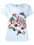 Mira Mikati - Ice Cream Truck Print T-shirt - Women - Cotton - 36, Women's, Blue, Cotton