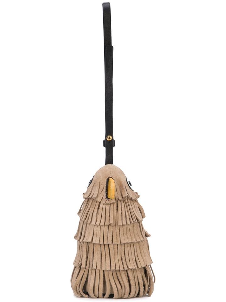 Oscar De La Renta Animal Fringe Bag - Brown